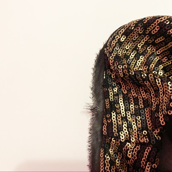 Rachel Roy Gold Sequinned Scoop Neck Tank Top Small - Picture 5 of 8